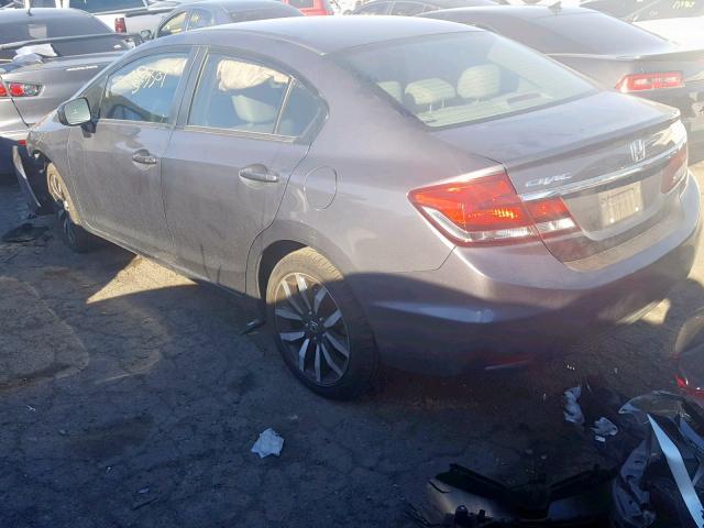 2HGFB2F91FH521062 - 2015 HONDA CIVIC EXL ნაცრისფერი ფოტო 3
