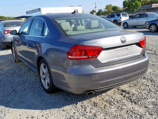 1VWBP7A31DC128206 - 2013 VOLKSWAGEN PASSAT SE GRAY photo 3