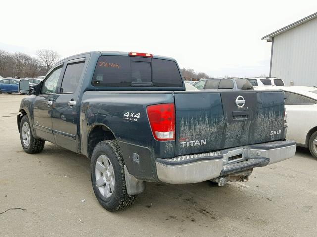 1N6AA07B94N548903 - 2004 NISSAN TITAN XE GREEN photo 3