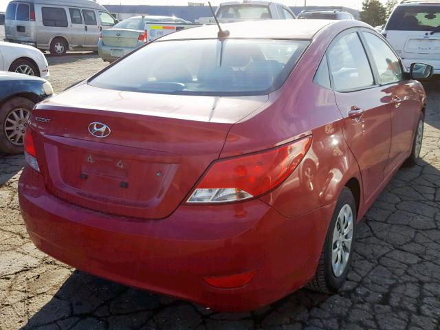 KMHCT4AE2GU980304 - 2016 HYUNDAI ACCENT SE RED photo 4