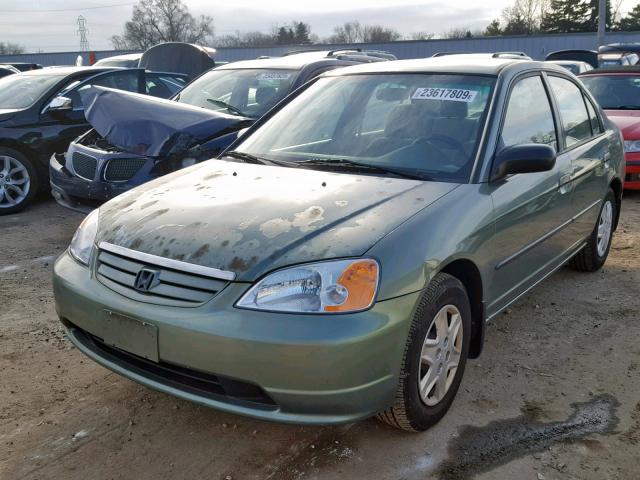 2HGES15113H536867 - 2003 HONDA CIVIC DX GREEN photo 2