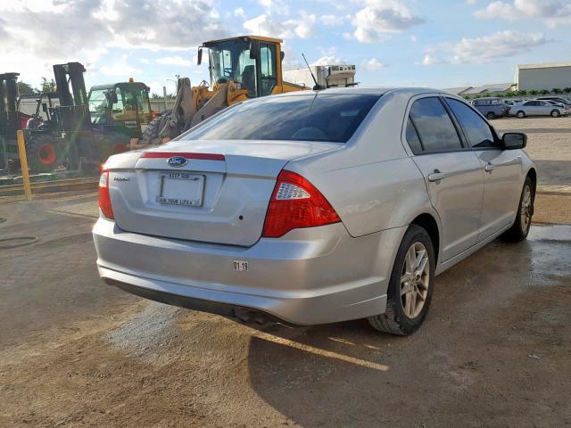 3FAHP0GA0CR259921 - 2012 FORD FUSION S SILVER photo 4