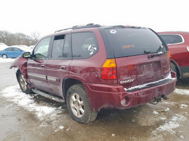 1GKDT13S722417932 - 2002 GMC ENVOY MAROON photo 3