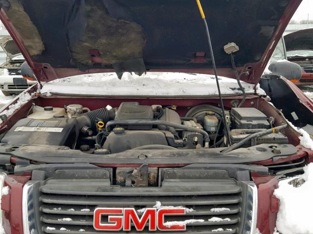 1GKDT13S722417932 - 2002 GMC ENVOY MAROON photo 7