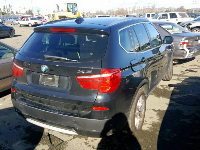 5UXWX7C59BL731029 - 2011 BMW X3 XDRIVE3 BLACK photo 4