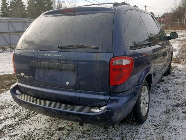 1D4GP25R55B218768 - 2005 DODGE CARAVAN SE BLUE photo 4