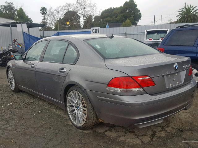 WBAHN83507DT67989 - 2007 BMW 750 GRAY photo 3