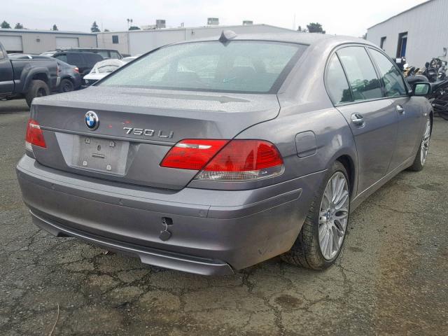 WBAHN83507DT67989 - 2007 BMW 750 GRAY photo 4