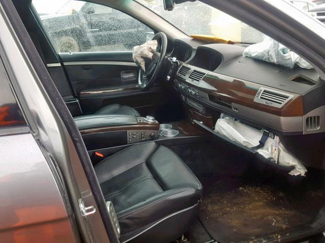 WBAHN83507DT67989 - 2007 BMW 750 GRAY photo 5