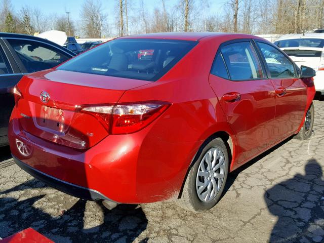 2T1BURHE5JC066780 - 2018 TOYOTA COROLLA L RED photo 4