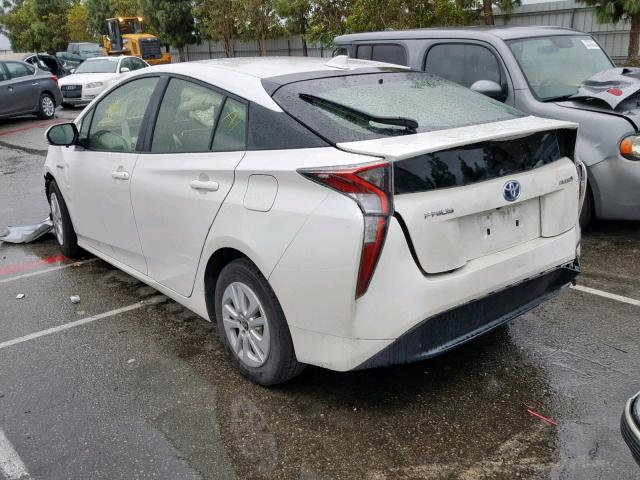 JTDKBRFU2H3546147 - 2017 TOYOTA PRIUS WHITE photo 3