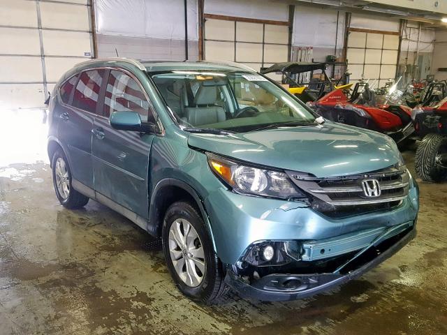 2HKRM4H72EH609928 - 2014 HONDA CR-V EXL TEAL photo 1