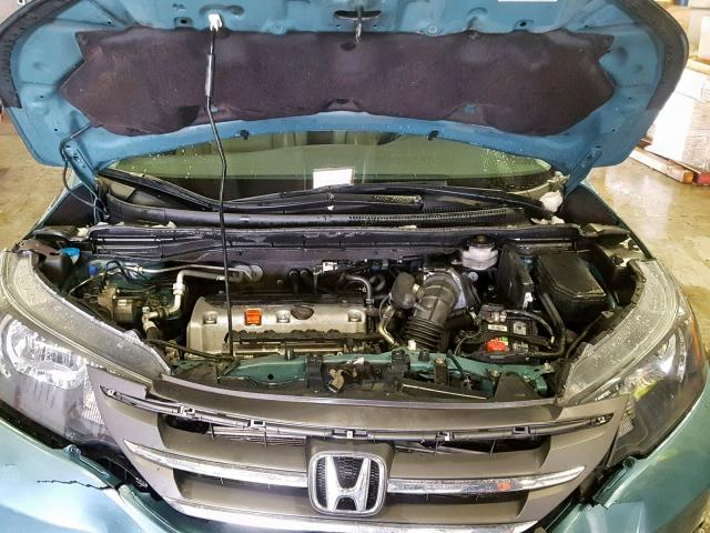 2HKRM4H72EH609928 - 2014 HONDA CR-V EXL TEAL photo 7