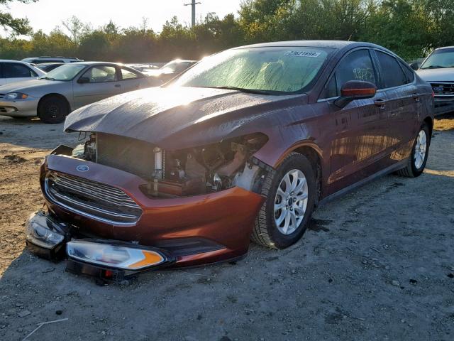 3FA6P0G78FR219814 - 2015 FORD FUSION S BURGUNDY photo 2