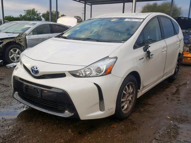 JTDZN3EU9FJ029747 - 2015 TOYOTA PRIUS V WHITE photo 2