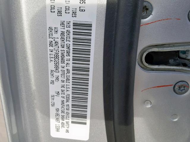 1J4NT1FA9BD260843 - 2011 JEEP COMPASS SP 银色 照片 10