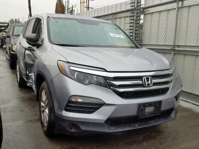 5FNYF5H17GB040552 - 2016 HONDA PILOT LX SILVER photo 1