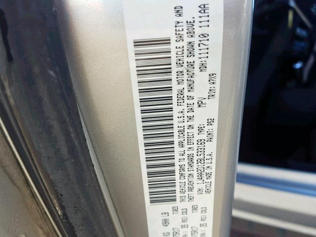 1J4AA2D12BL533169 - 2011 JEEP WRANGLER S SILVER photo 10