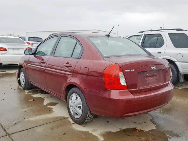KMHCN4AC2AU477307 - 2010 HYUNDAI ACCENT GLS MAROON photo 3