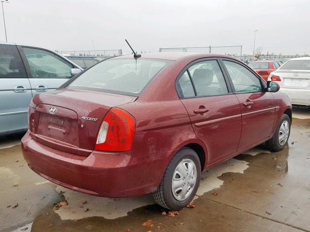 KMHCN4AC2AU477307 - 2010 HYUNDAI ACCENT GLS MAROON photo 4