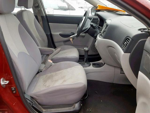 KMHCN4AC2AU477307 - 2010 HYUNDAI ACCENT GLS MAROON photo 5