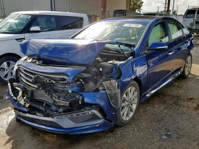 5NPE34AF9GH344639 - 2016 HYUNDAI SONATA SPO BLUE photo 2