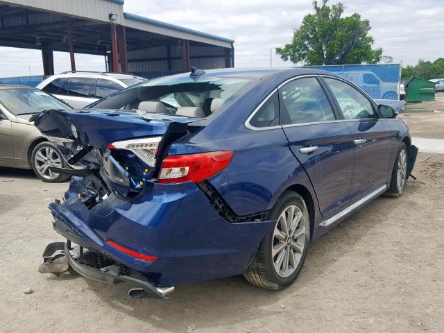 5NPE34AF9GH344639 - 2016 HYUNDAI SONATA SPO BLUE photo 4