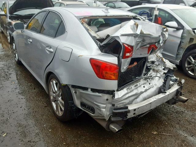 JTHBK262772049734 - 2007 LEXUS IS 250 SILVER photo 3