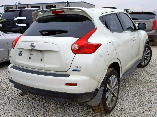 JN8AF5MR1CT114878 - 2012 NISSAN JUKE S WHITE photo 4