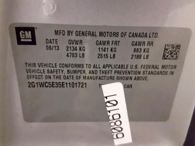 2G1WC5E35E1101721 - 2014 CHEVROLET IMPALA LIM SILVER photo 10