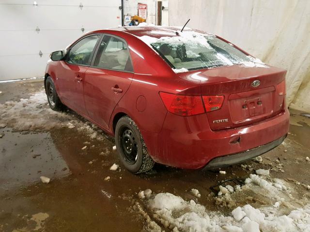 KNAFU4A21A5063888 - 2010 KIA FORTE EX RED photo 3