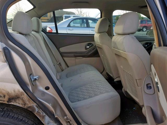 1G1ZT52815F251783 - 2005 CHEVROLET MALIBU LS ოქროსფერი ფოტო 6