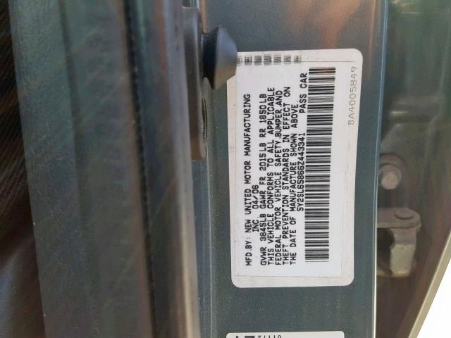 5Y2SL65866Z443341 - 2006 PONTIAC VIBE BLUE photo 10