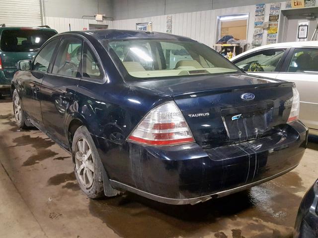 1FAHP24W18G181272 - 2008 FORD TAURUS SEL BLUE photo 3