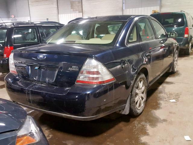 1FAHP24W18G181272 - 2008 FORD TAURUS SEL BLUE photo 4