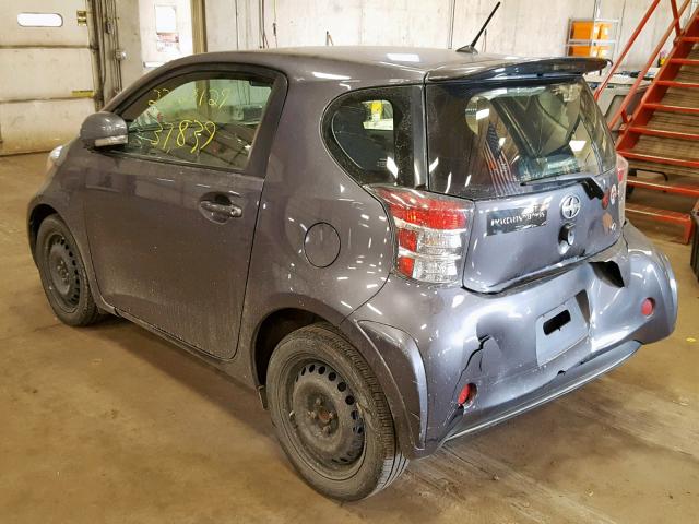 JTNJJXB01CJ020193 - 2012 TOYOTA SCION IQ GRAY photo 3