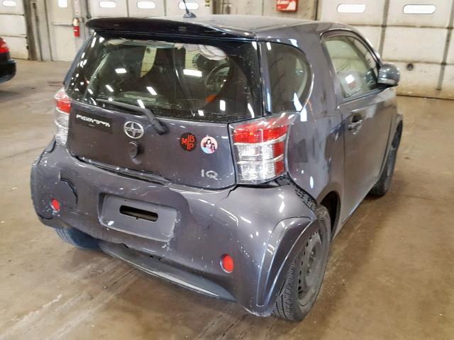 JTNJJXB01CJ020193 - 2012 TOYOTA SCION IQ GRAY photo 4