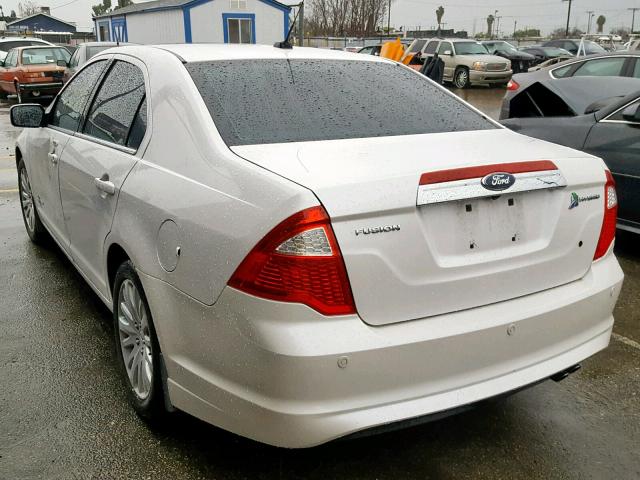 3FADP0L33BR184801 - 2011 FORD FUSION HYB WHITE photo 3