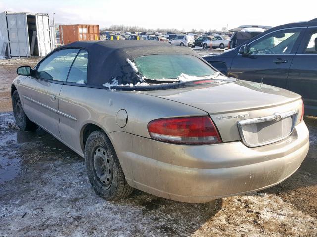 1C3EL45R32N316093 - 2002 CHRYSLER SEBRING LX BEIGE photo 3