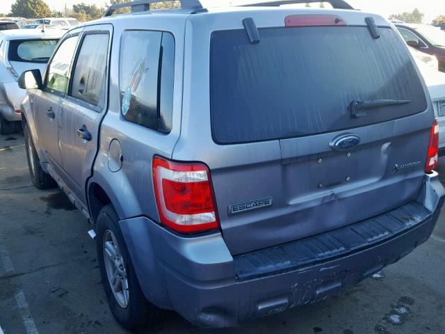 1FMCU59H48KD00515 - 2008 FORD ESCAPE HEV GRAY photo 3