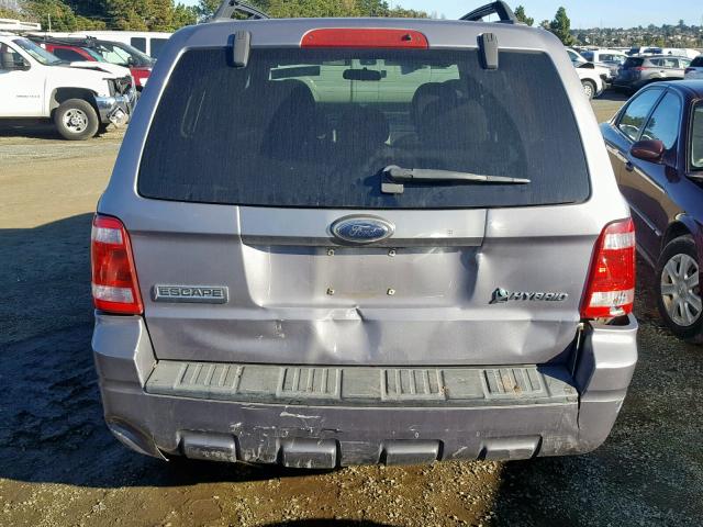 1FMCU59H48KD00515 - 2008 FORD ESCAPE HEV GRAY photo 9