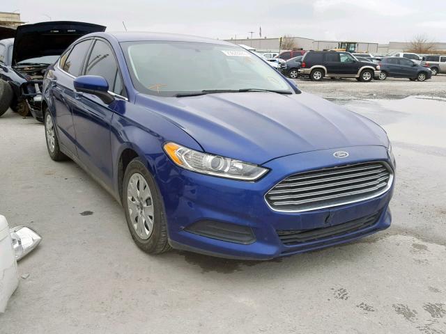 3FA6P0G79ER376945 - 2014 FORD FUSION S BLUE photo 1