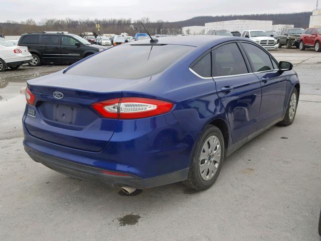 3FA6P0G79ER376945 - 2014 FORD FUSION S BLUE photo 4