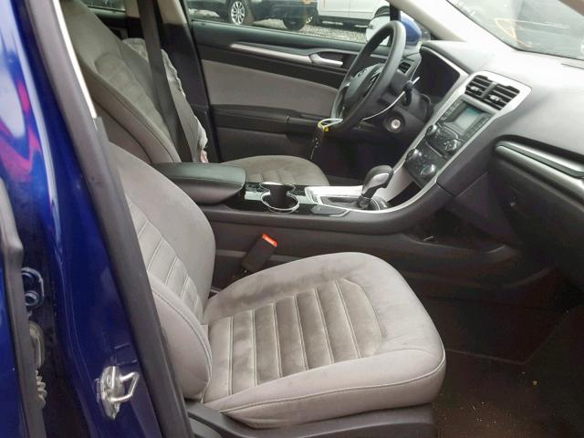 3FA6P0G79ER376945 - 2014 FORD FUSION S BLUE photo 5