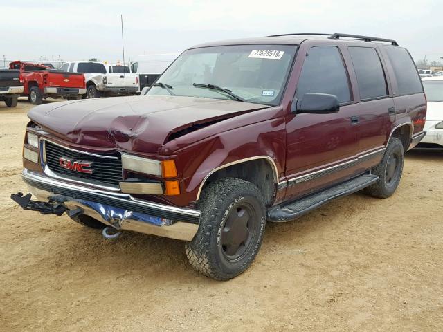 1GKEK13R6XJ700131 - 1999 GMC YUKON MAROON photo 2