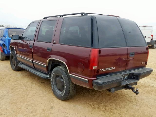 1GKEK13R6XJ700131 - 1999 GMC YUKON MAROON photo 3