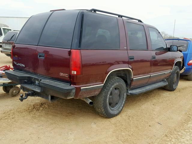 1GKEK13R6XJ700131 - 1999 GMC YUKON MAROON photo 4