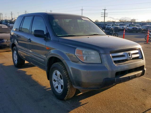 2HKYF18107H515095 - 2007 HONDA PILOT LX GRAY photo 1