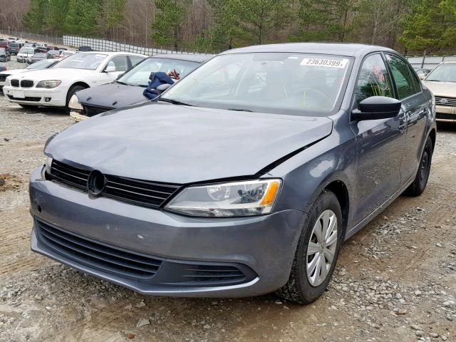 3VW2K7AJ0EM290678 - 2014 VOLKSWAGEN JETTA BASE GRAY photo 2