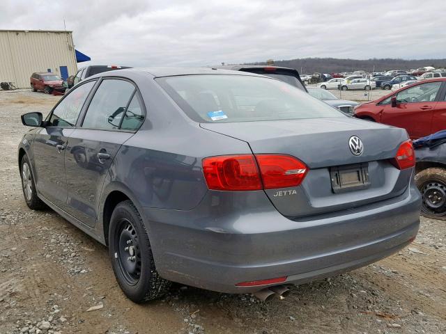 3VW2K7AJ0EM290678 - 2014 VOLKSWAGEN JETTA BASE GRAY photo 3